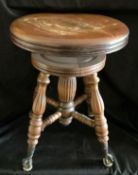 Organ Stool with Glass ball and Claw Feet