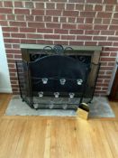 Wrought Iron Fireplace Screen with Candle Holders