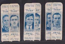 Cigarette cards, Carreras, Turf Slides, Footballers (set, 50 cards) all on uncut '10' cigarette