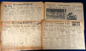 Football newspapers, a selection of 25 various Sports edition newspapers from the 1930's inc.