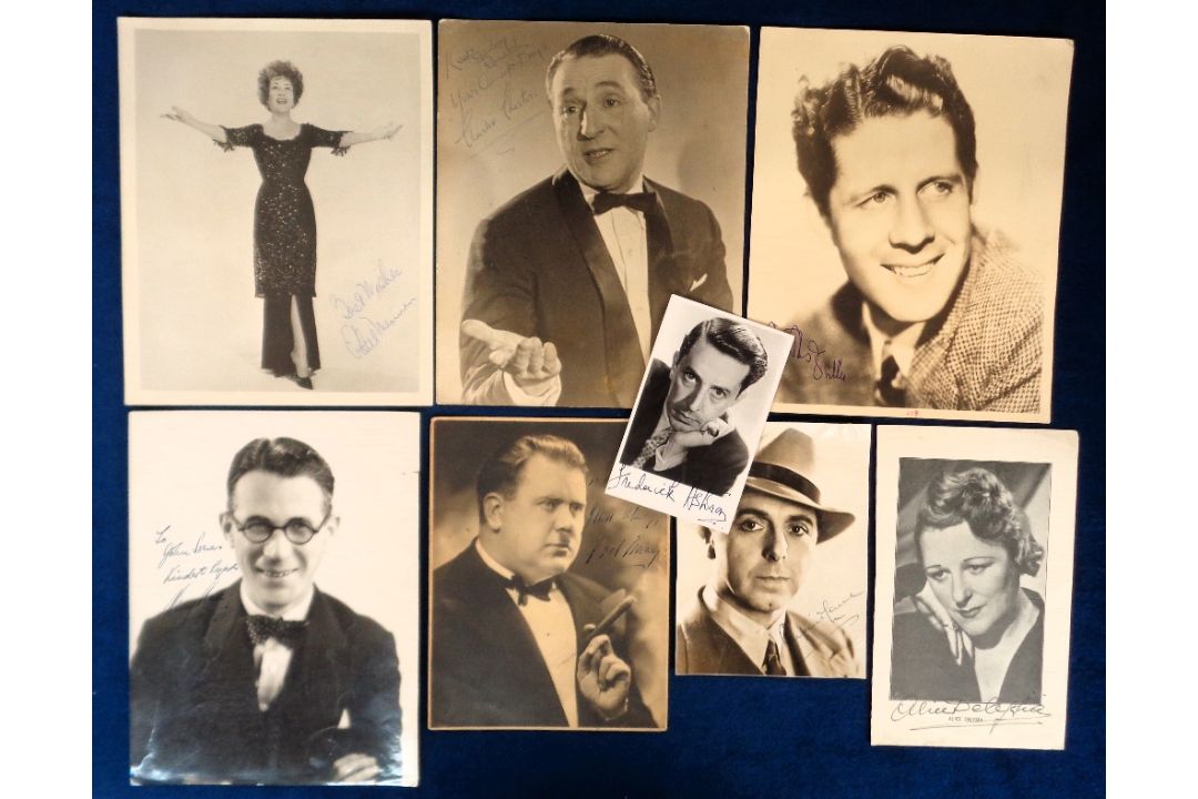 Autographs, Entertainment, 8 signed photos to comprise Alice Delysia (1889-1979) French Actress