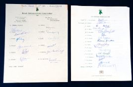 Cricket autographs, South Africa, two signed Official sheets, one from the South Africa v England