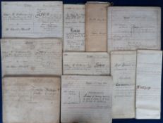 Deeds Documents and Indentures, Glamorgan, 35 mainly vellum documents 1753-1939 though mostly 19thC,
