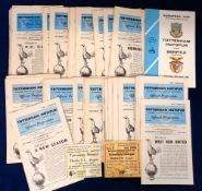 Football programmes etc, Tottenham Hotspur, a set of Home programmes from 1961/62 covering all