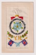 Postcard, Silks, a scarce military embroidered silk for Alexandra Princess of Wales Own Yorkshire
