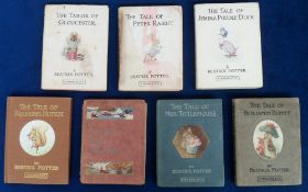 Collectables, Beatrix Potter, 7 books to comprise F. Warne & Co. possible first editions The Tale Of
