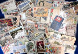 Postcards, Switzerland, a comprehensive collection of approx. 160 mainly illustrated and coloured