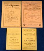 Football programmes, 4 programmes, Tottenham Res v Brentford Res 22 Dec 1923 (ex-binder),