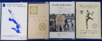 Football programmes & one match ticket, Chelsea FC, four away European Cup Winners Cup Games v