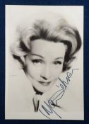 Autograph, Film, Marlene Dietrich (1901-1992) German actress, a signed b/w 3.5 x 5