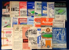 Football programmes, Tottenham Hotspur Aways 1955/56, 21 programmes inc. Blackpool, Sunderland, West