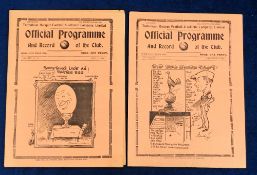Football programmes, Tottenham Hotspur, two Home programmes 1937/38 v Newcastle 11 Sep 1937, & v