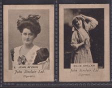 Cigarette cards, John Sinclair, Actresses, two cards, Jean Aylwin (head & shoulders, profile to