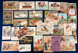 Tobacco advertising, USA, a collection of 34 non-insert advertising cards, various products &