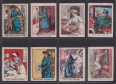 Trade silks, Happy Home, Women on War Work, set 12 cards with original backs (gen gd)