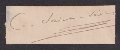 Autograph, Music, Camille Saint-Sans (1835-1921) French composer, poet and writer, a closely clipped