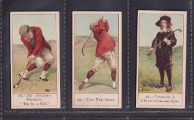 Cigarette cards, Cope's, Cope's Golfers, three cards, no 16, An Anxious Moment, no 17 The Tee Shot &