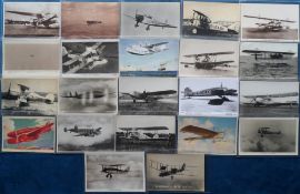 Postcards, Aviation, a mainly civil aviation selection of 22 cards, with 18 RPs, the majority pre