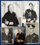 Autographs, 5 Naval signed photographs to comprise Admiral Lord Chatfield (1873-1967) First Sea Lord