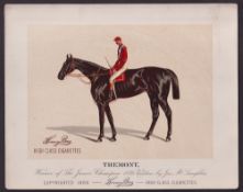 Cigarette card, USA, Kinney Bros, Racehorses, extra large non-insert card, 'Tremont', 253mm x