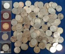 Coins, 119 UK and Irish Crowns, a City of Birmingham Evening Mail centenary gold plated coin and a
