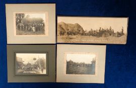 Photographs, Agriculture, 4 early photos of farm workers and machinery including John Spence's