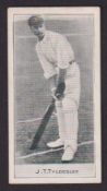 Cigarette card, D. & J, MacDonald, Cricketers, type card, J. T. Tyldesley (gd) (1)