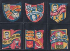 Trade cards, Boy's Magazine, Famous Footer Clubs, 6 cards, Bolton Wanderers, Clapton Orient, Fulham,