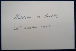 Autograph, Politics, Stanley First Earl Baldwin (1867-1947) British Prime Minister 1935-37, an ink