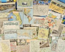 Postcards, Maps, a mixed age map selection of over 300 cards, early map cards include Walker S