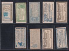 Cigarette cards, USA, Duke's, 9 coupons, advertising inserts standard sized including Shadows,