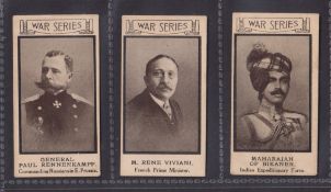 Cigarette cards, Webb & Rassell, War Portraits, three cards nos 24, 33 & 37 (gen gd)