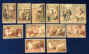 Trade cards, Liebig, two German edition sets, Pierrot Cured by Liebig S181 & Scenes of Children