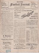 Football programme, Watford Reserves v Reading Reserves, 14 February, 1920, South Eastern League (sl
