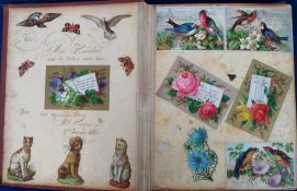 Ephemera, 4 scrapbooks, Victorian to mid 20th C though most 19thC all laid down double sided, many