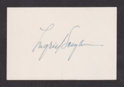 Autograph, Film, Ingrid Bergman, (1915-1982), award winning Swedish Hollywood actress, a cream