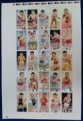 Trade cards, Boxing, Ritchie, Movers, Maulers, Fighters & Floaters, uncut proof sheet with set of 25