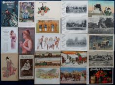 Postcards, Advertising, a selection of 34 cards inc. C.W.S, Trent crested china, Goss, Venus