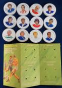 Trade issue, Hartley's (Jam), Football Stars (Jam Jar Lids) (set, 12 lids, three signed, Bobby