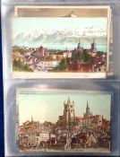 Postcards, Switzerland, a collection of 280+ early to 1950s cards in 2 modern albums showing