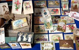 Postcards, Greetings, a selection of approx. 1000 post card greetings cards to include Christmas,