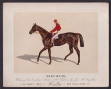 Cigarette card, USA, Kinney Bros, Racehorses, extra large non-insert card, 'Kingston', 253mm x 203mm