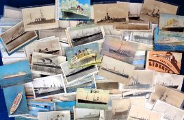 Postcards, Shipping, Naval and Merchant, approx. 350 cards to include HMS Delhi, Charybdis, Yarmouth
