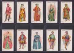 Cigarette cards, Ogden's, British Costumes 100BC to 1904, (set 50 cards) (gen vg)