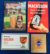 Advertising, Beer, 4 standees to comprise Mackeson, Cardinal Special Pale Ale and Strongs Golden Ale
