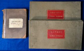 Ephemera, Huntley and Palmers Reading Biscuit Factory Cricket Club, 3 ledgers of batting and bowling