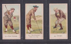 Cigarette cards, Cope's, Cope's Golfers, three cards, no 31, The Duffer, no 33 MacFoozle & no 34