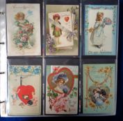 Postcards, a selection of approx. 260 attractive and colourful post card greetings cards to