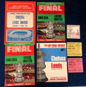 Football programmes & tickets, Chelsea v Leeds United, FA Cup Final, 11 April, 1970, two