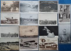 Postcards, Aviation, an early aviation mix of 26 cards inc. a sketch of the 12 pilots entered for